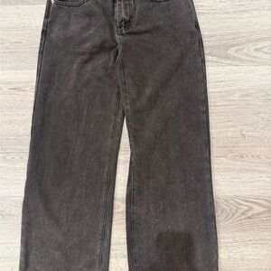 Y2K EDIKTED Wide Leg Jeans Faded Charcoal Black
